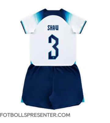 England Luke Shaw #3 Hemmatröja Barn VM 2022 Kortärmad (+ korta byxor)
